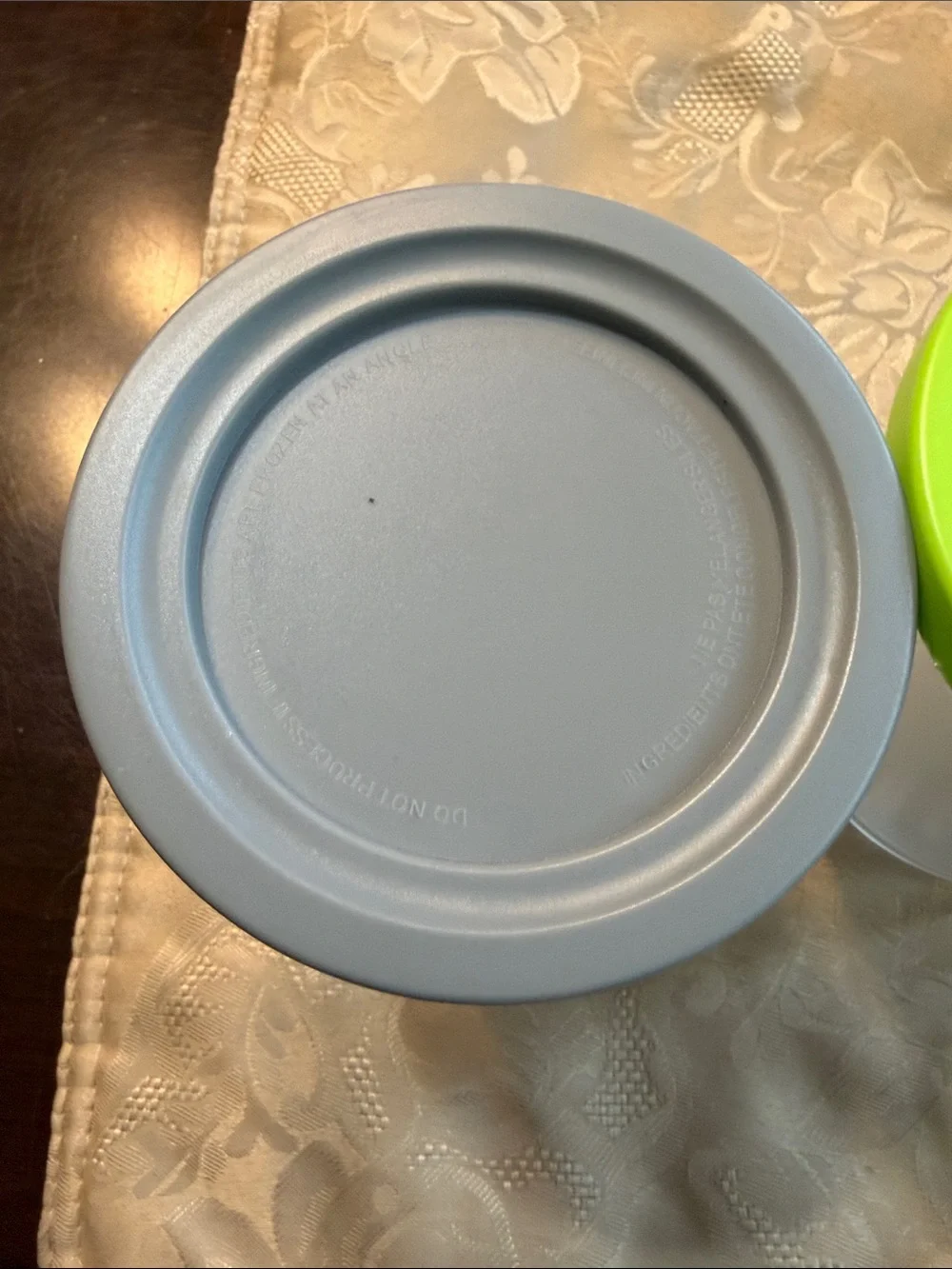Set of Two Plastic Storage Containers with Blue and Lime Green Lids-Ninja Creami